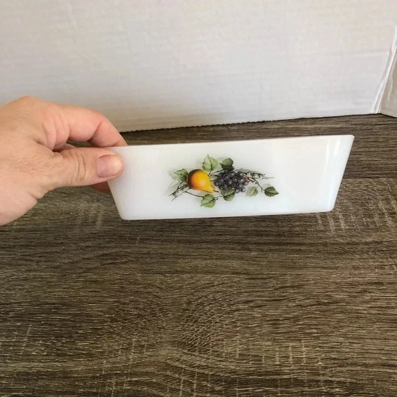 Vtg Arcopal Fruits Butter  Dish - Picture 2 of 9